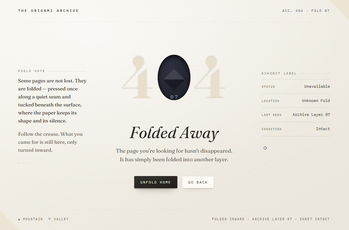 404 the origami archive