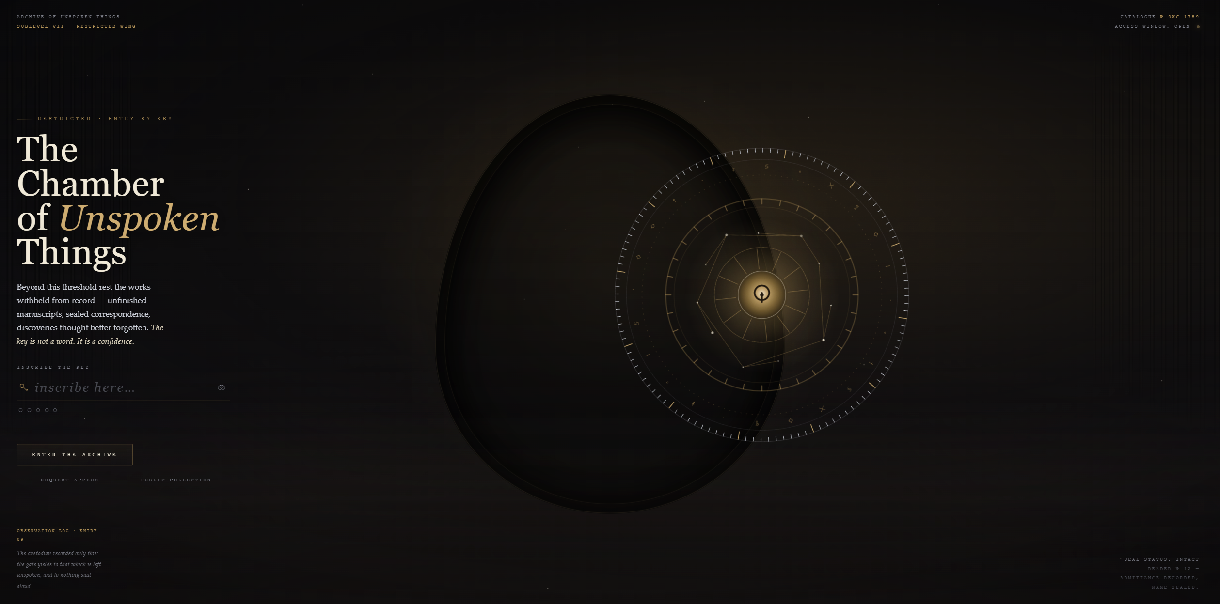 the chamber of unspoken things